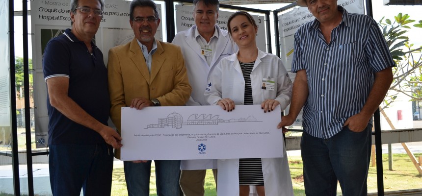 Os painéis com os croquis do projeto do H.E. foram doados pela AEASC para o Hospital Escola.