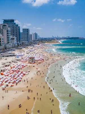 The Tel Aviv coastline