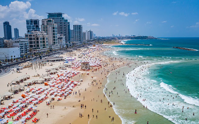 The Tel Aviv coastline