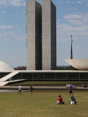 Palácio do Congresso Nacional na Esplanada dos Ministérios em Brasília